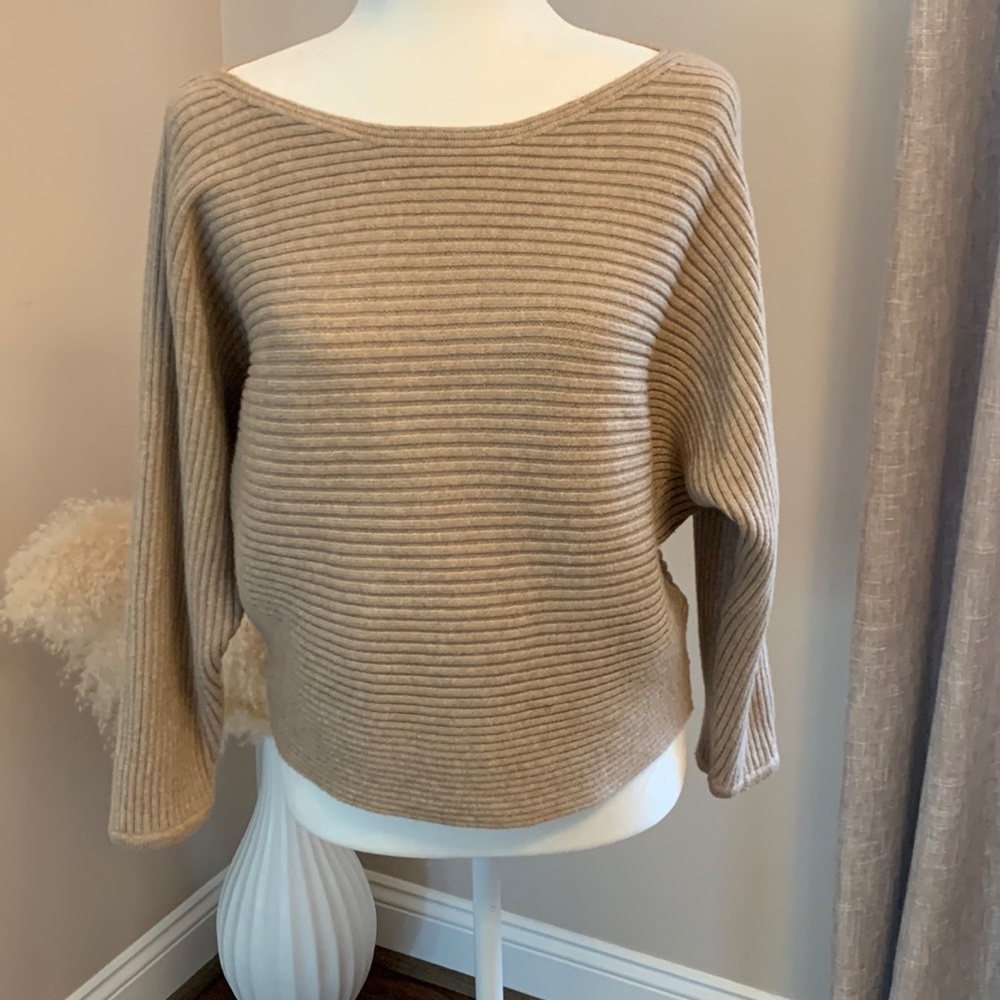 Anthropologie Women Tan Long
Sleeve Drop Shoulder Scoop Neck
Knit Sweater - Picture 2 of 10